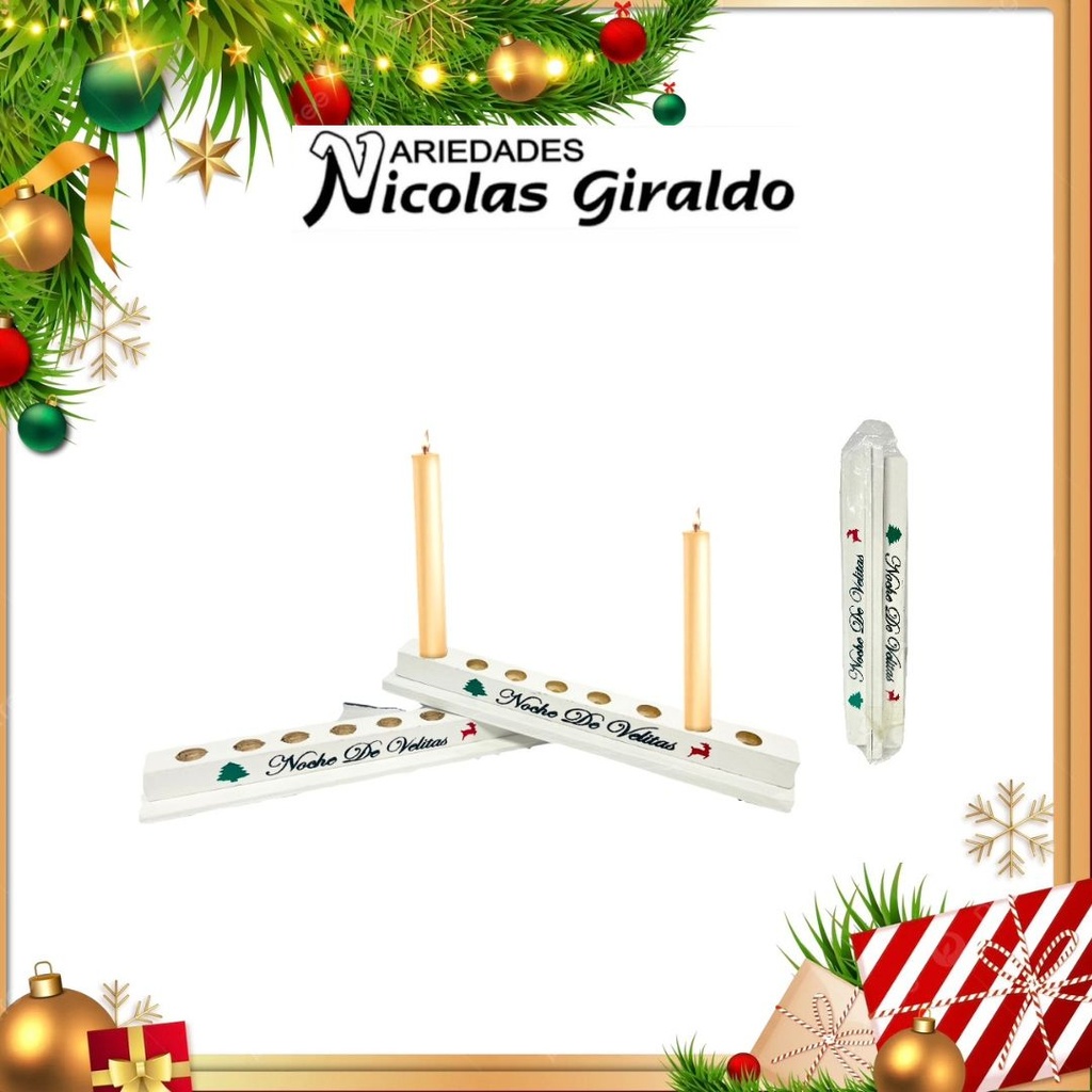 PORTA VELA MADERA X2