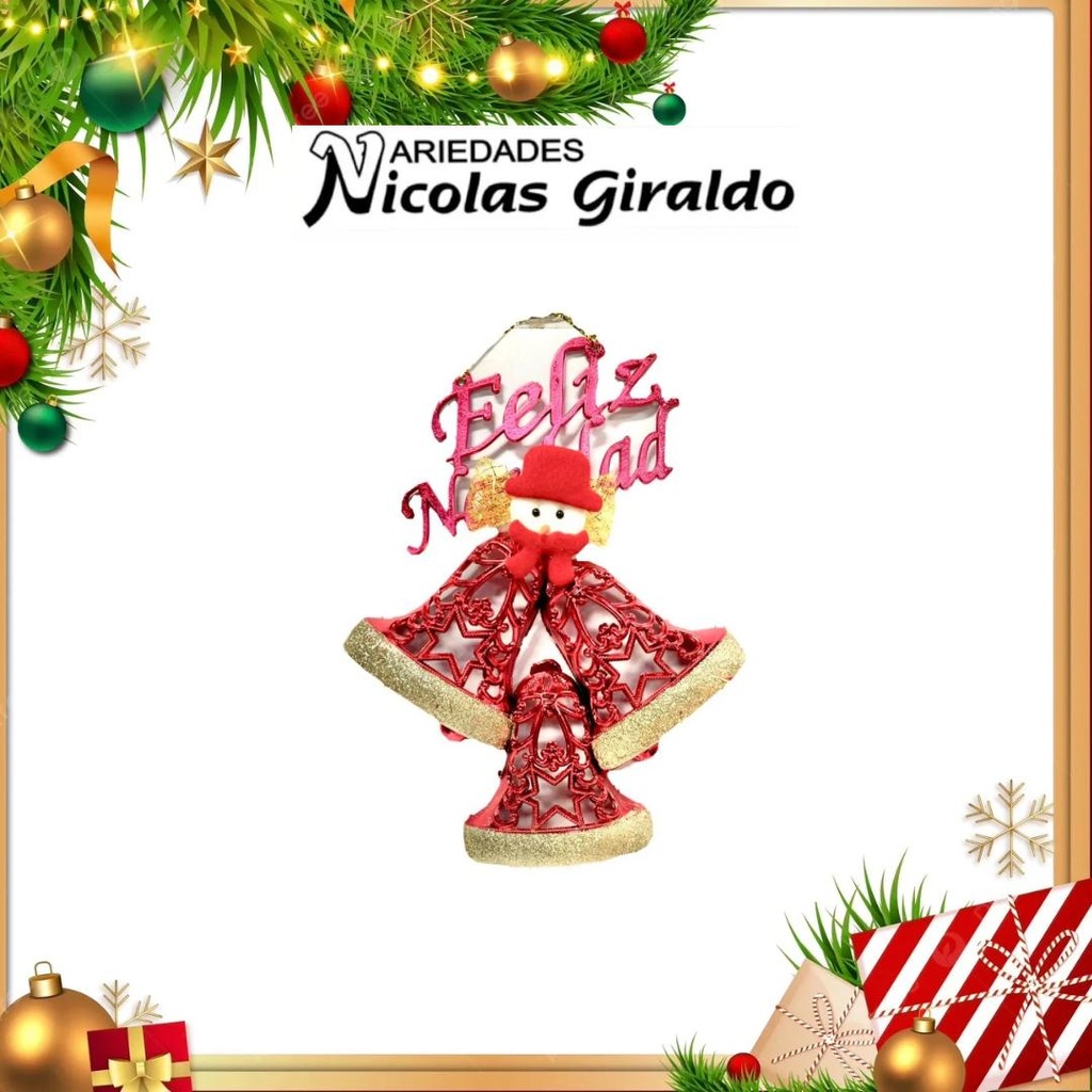 @ADORNO CAMPANA NAVIDEÑA MUÑECO NIEVE 
