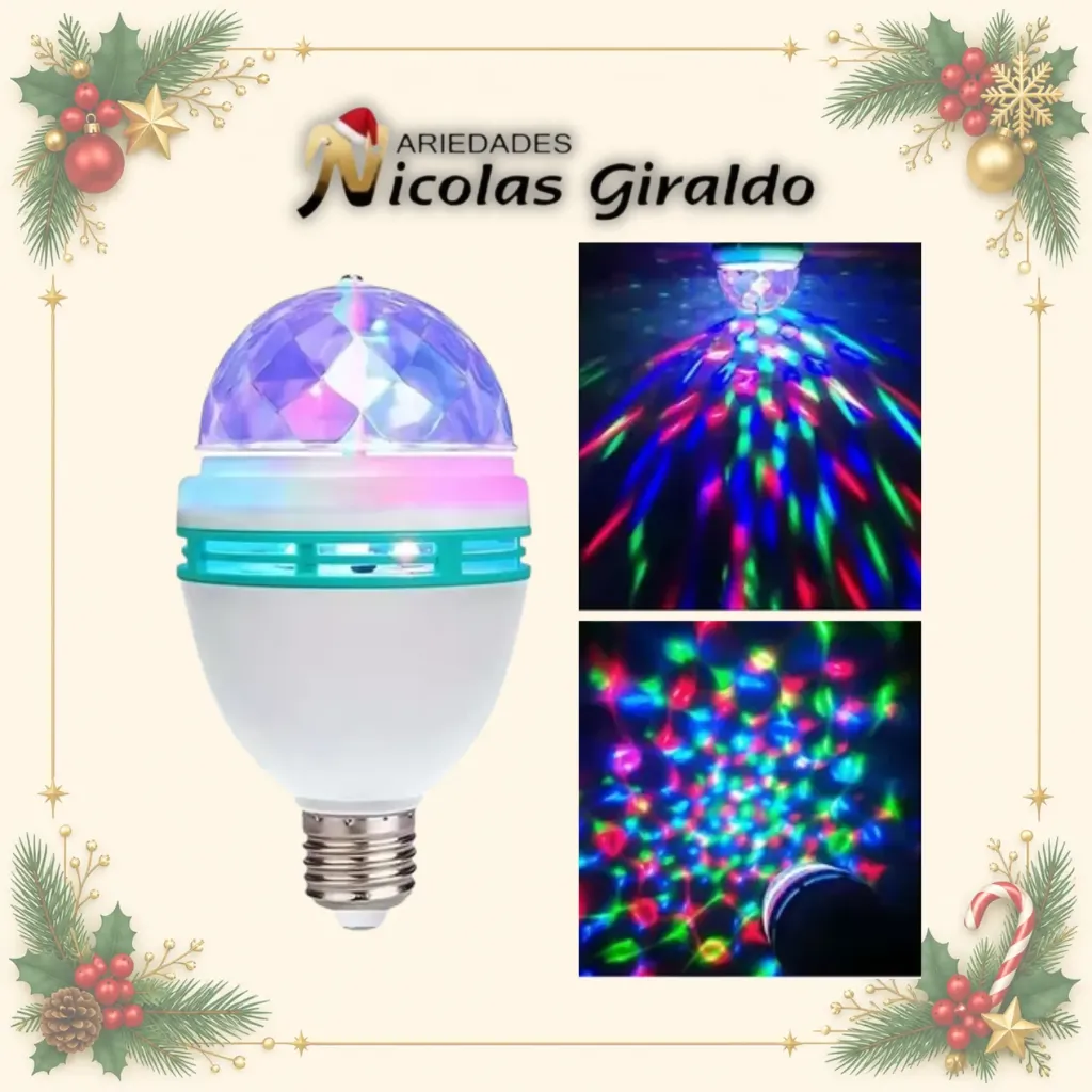 [I2104] BOMBILLO GIRATORIO MULTICOLOR PEQUEÑO