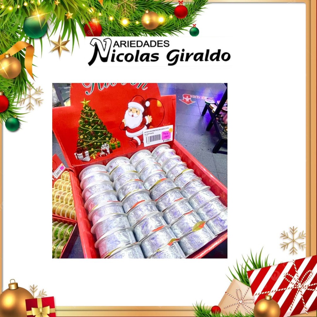 @CINTA DECORATIVA DELGADA 2.5CM X2.7MT PLATA