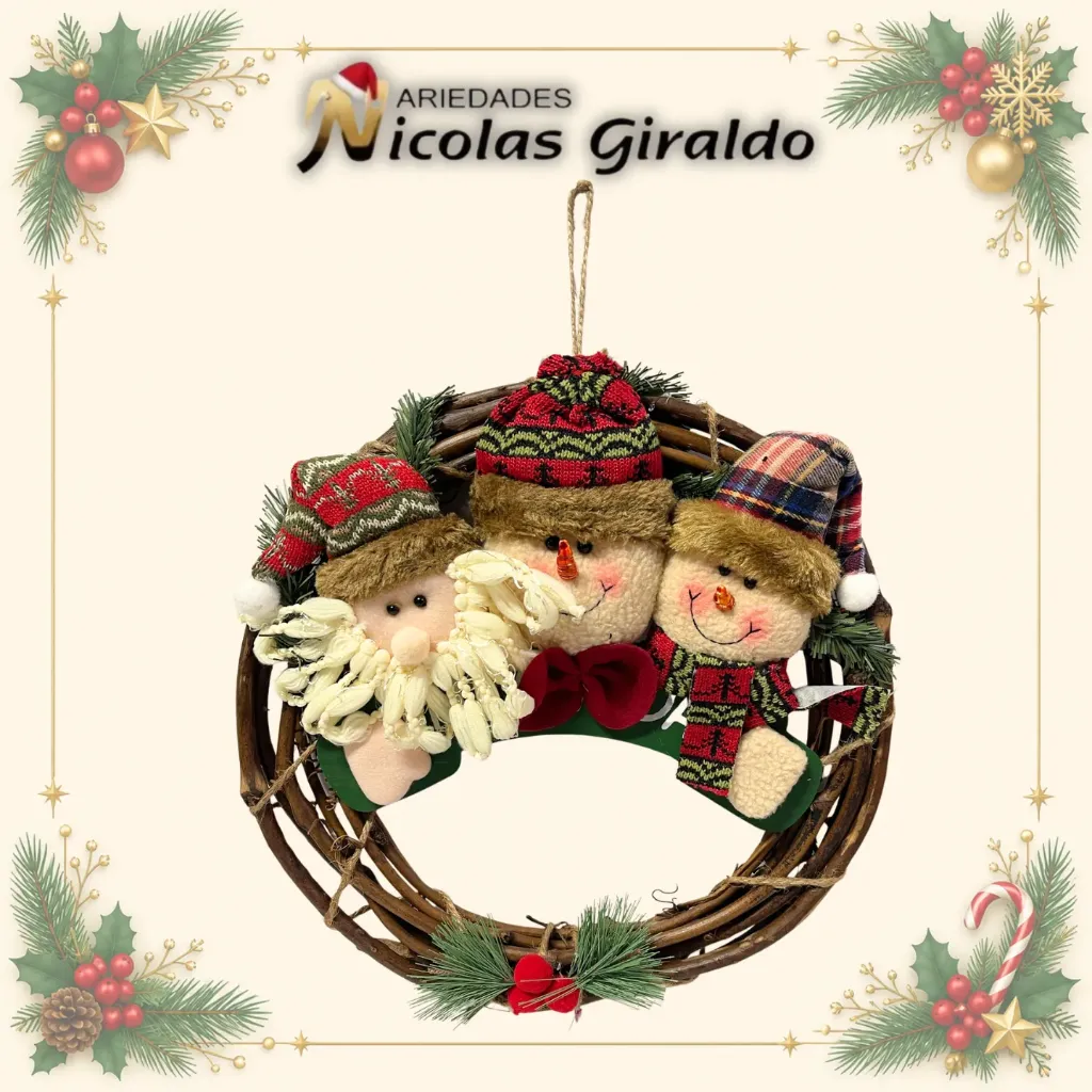 [K2221] CORONA FELIZ NAVIDAD 3 NUÑECO
