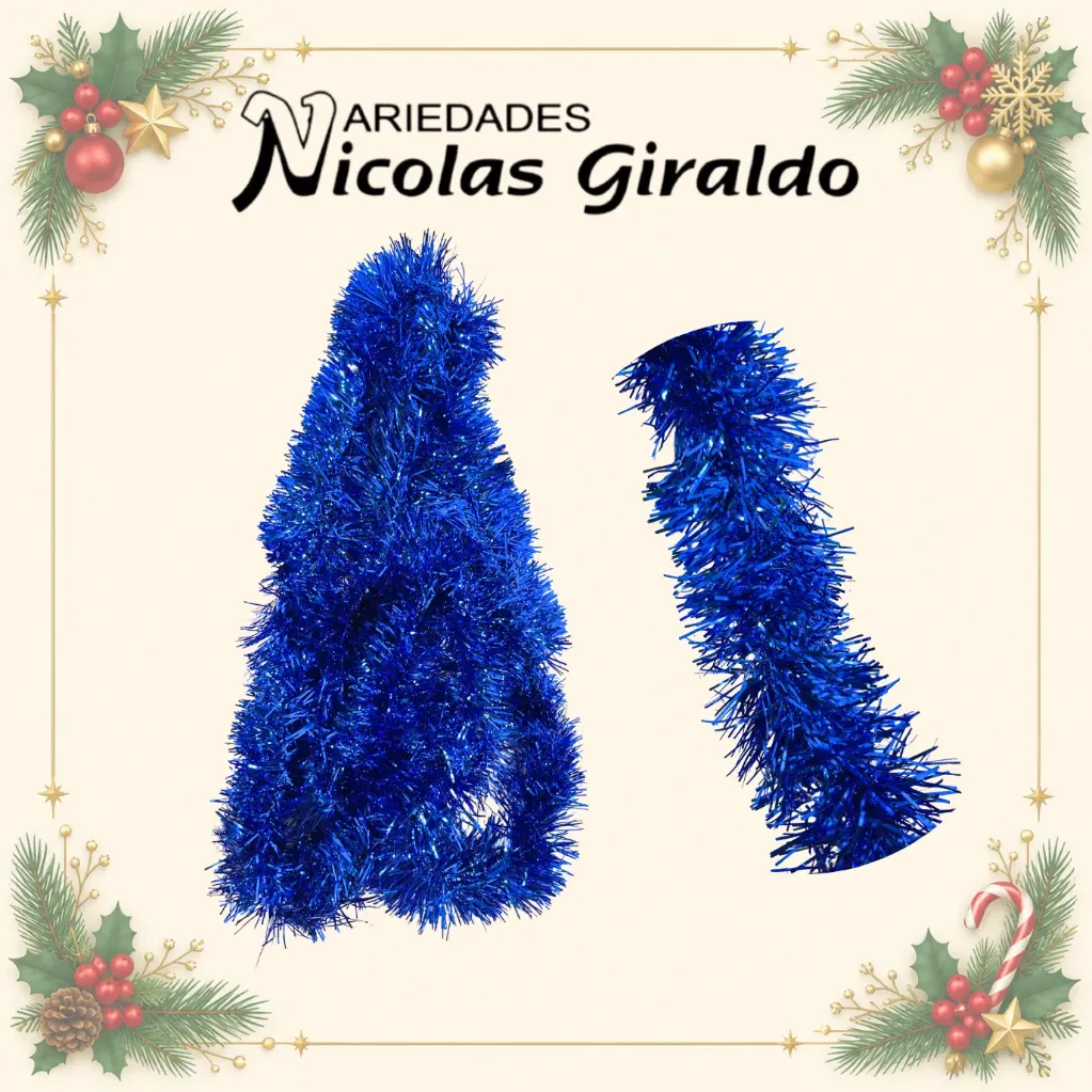 [FL-325-B] GUIRNALDA CHINA 9CM X2 MTS AZUL