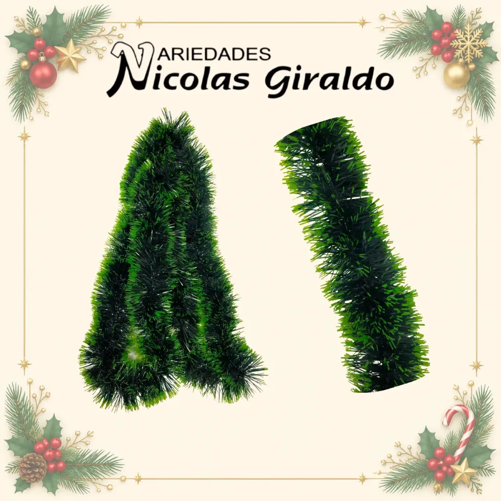GUIRNALDA 9 CM X2 MTS PUNTA VERDE