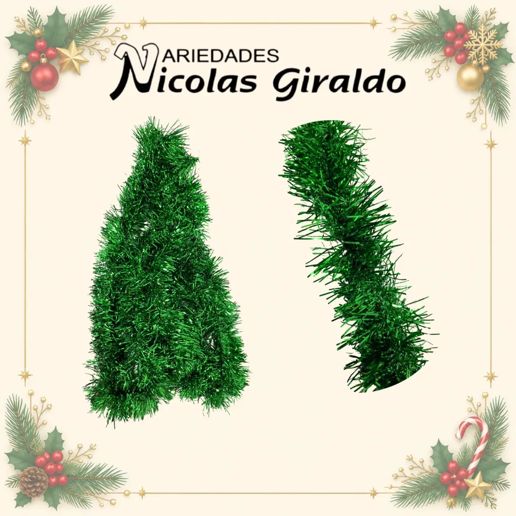 [FL-325-G] GUIRNALDA CHINA 9CM X2 MTS VERDE