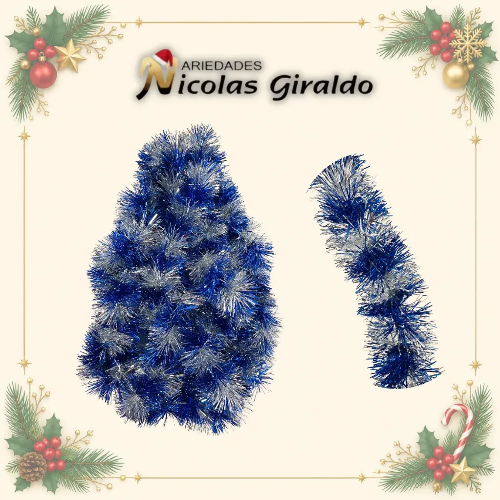[AN1002] GUIRNALDA NACIONAL METALIZADA AZUL PLATA 7.5 X4MTS