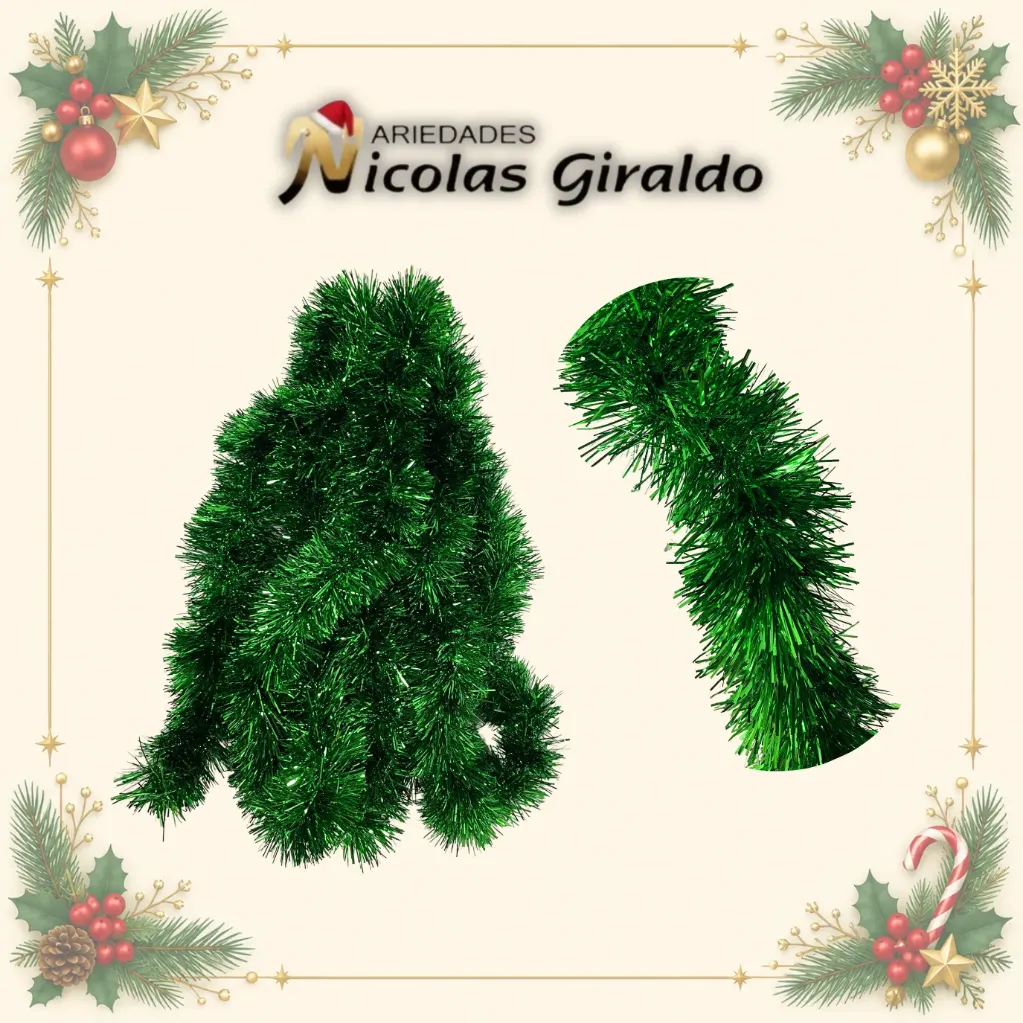 GUIRNALDA NACIONAL METALIZADA VERDE X4MTS