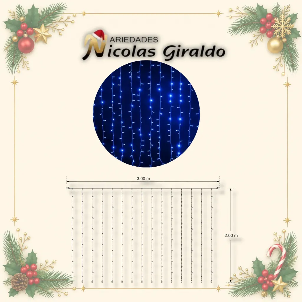 INSTALACION CASCADA X240L AZUL 3MTS X 2MTS