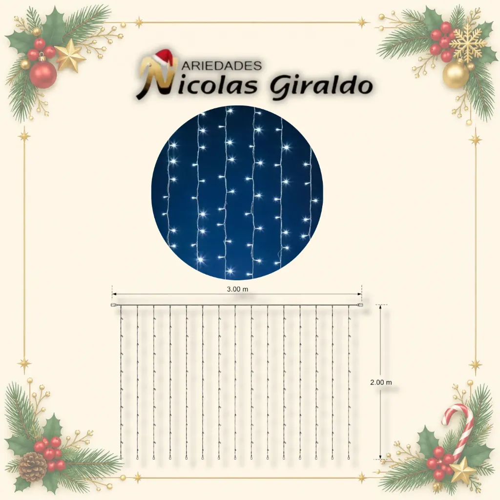 [H1804TW] INSTALACION CASCADA X240L BLANCA 3MTS X 2MTS
