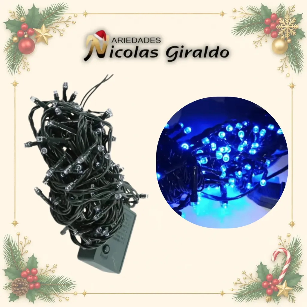 [A0324GB] INSTALACION LED X100L LINEAL AZUL 9 MTS CABLE VERDE