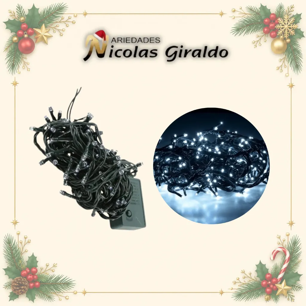 [A0324GW] INSTALACION LED X100L LINEAL BLANCA 9 MTS CABLE VERDE