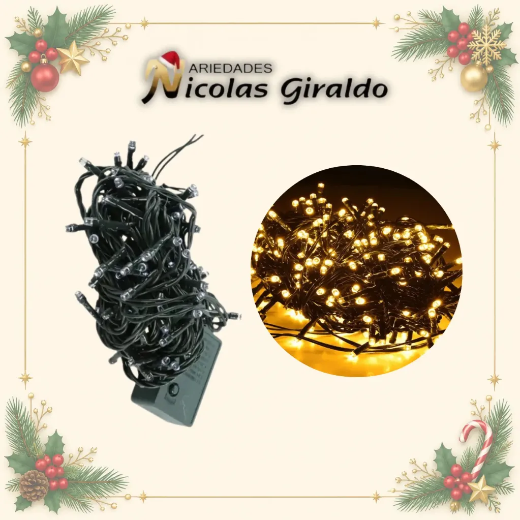 [A0324GC] INSTALACION LED X100L LINEAL CALIDA 9 MTS CABLE VERDE