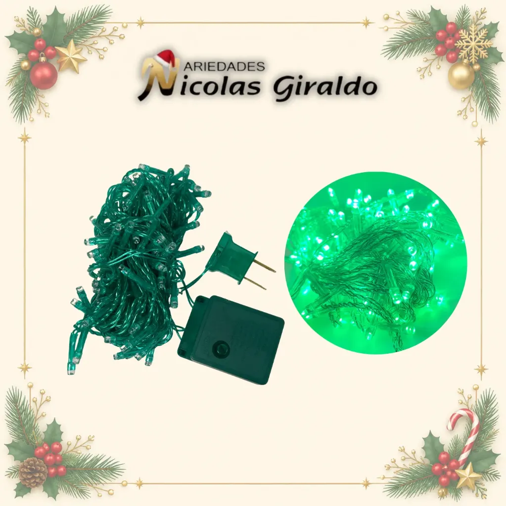 [A0324TGG] INSTALACION LED X100L LINEAL VERDE 9 MTS CABLE VERDE