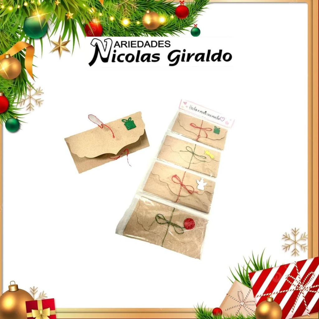 [209040] @LLUVIA SOBRE KRAFT PAQUETE X12 NAVIDAD