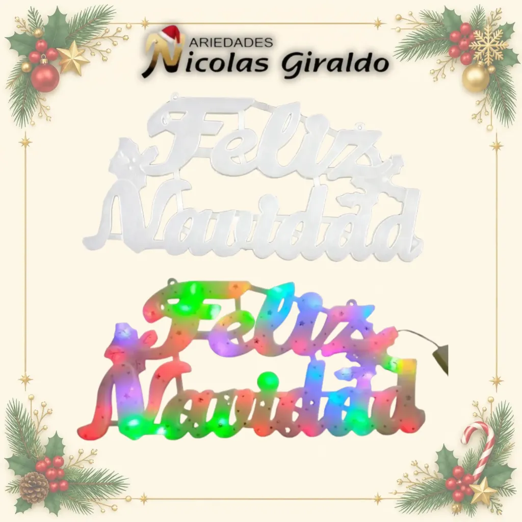 LUZ FIGURA FELIZ NAVIDAD