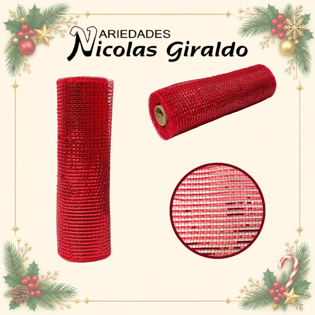 [VNG-101R] MALLA DECORATIVA 26CM 8 YARDAS ROJA