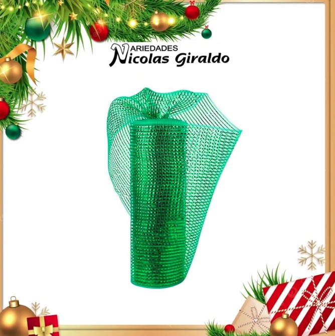 @MALLA DECORATIVA 26CM 8 YARDAS VERDE