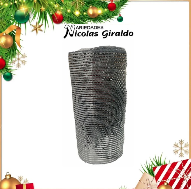 @MALLA DECORATIVA 26CM 8 YARDAS PLATA