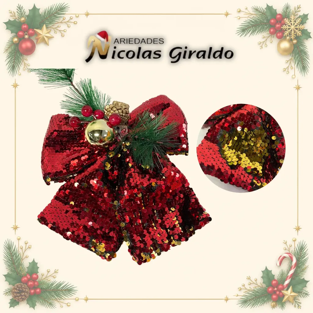 MOÑO NAVIDEÑO LENTEJUELAS