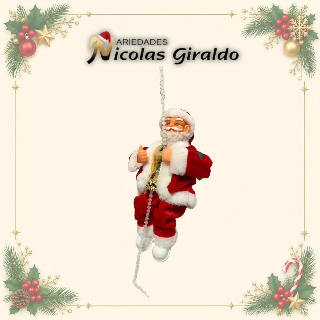 [218-PAPA] PAPA NOEL PILAS MUSICAL ESCALADOR