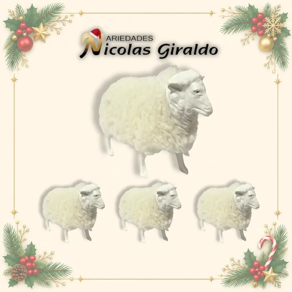 [ORQUI05] ANIMAL OVEJA PELUDA GRANDE X3