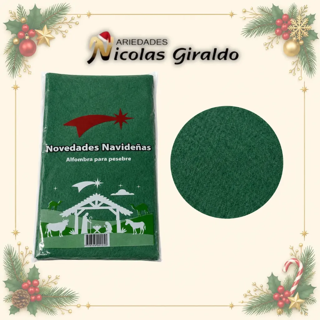 TAPETE PESEBRE VERDE 80X100
