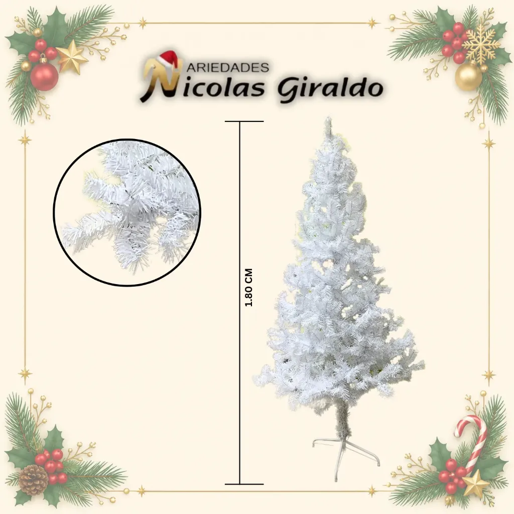 ARBOL NAVIDEÑO BLANCO 1.80