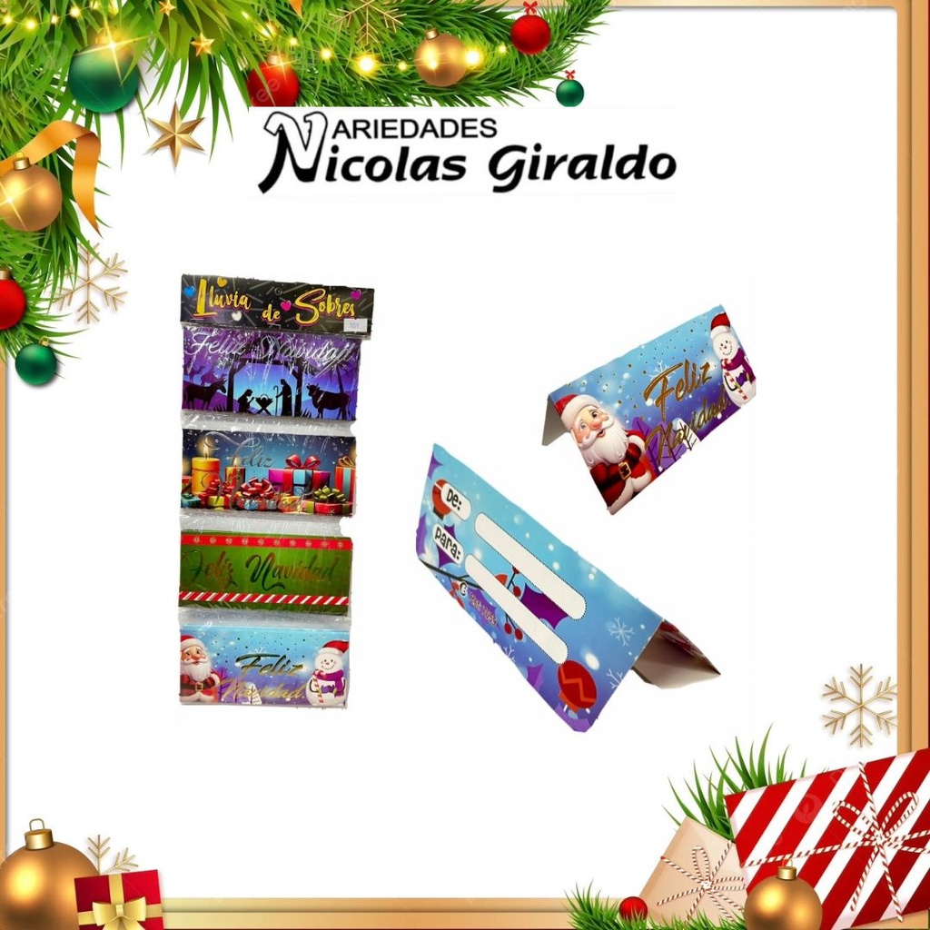 LLUVIA SOBRE NAVIDAD ESTAMPADA COLOR CARIÑITO X12 