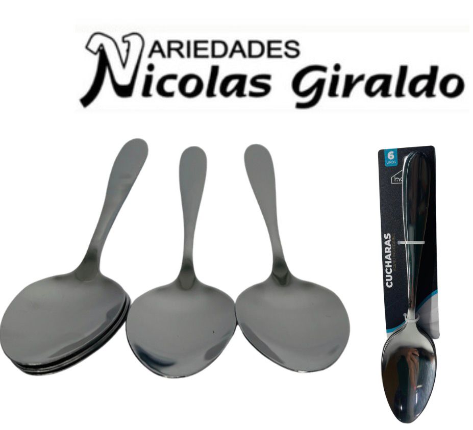 Cuchara metal fina x6 HOMI-Q