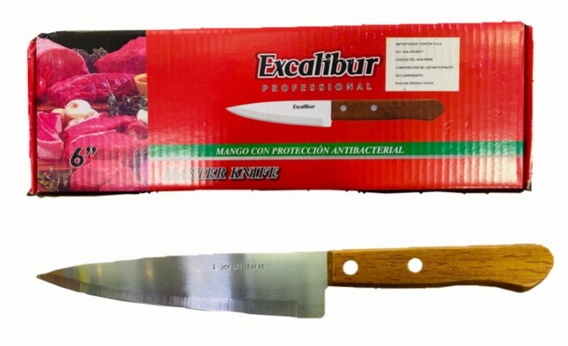 Cuchillo excalibur madera #6 CAJA X12 $2.900)