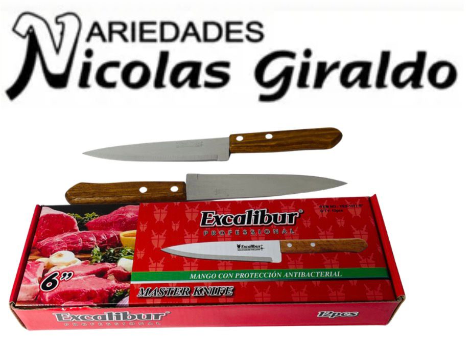 [YES-1077-6] Cuchillo excalibur madera #6 CAJA X12 