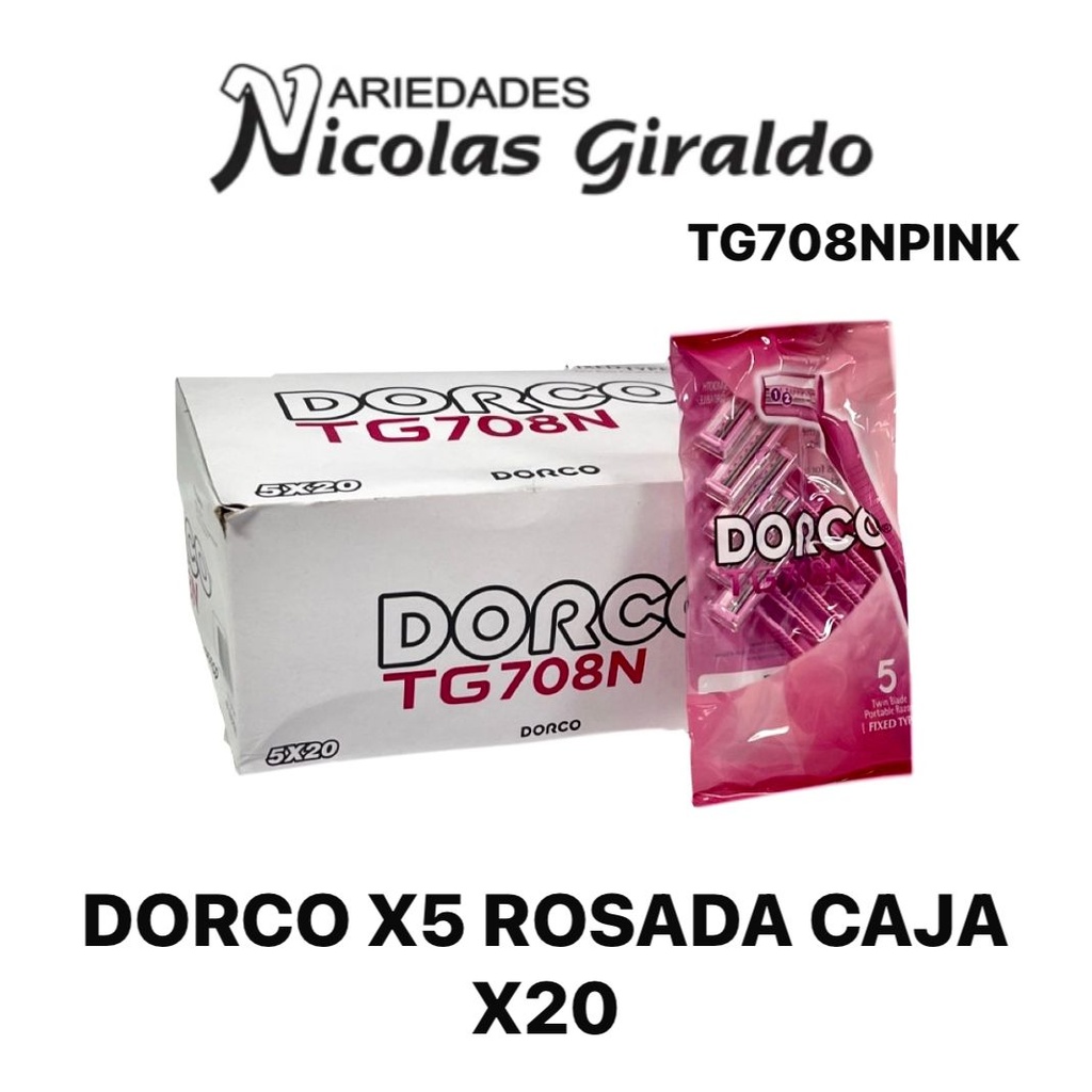 Dorco x5 rosada caja x20
