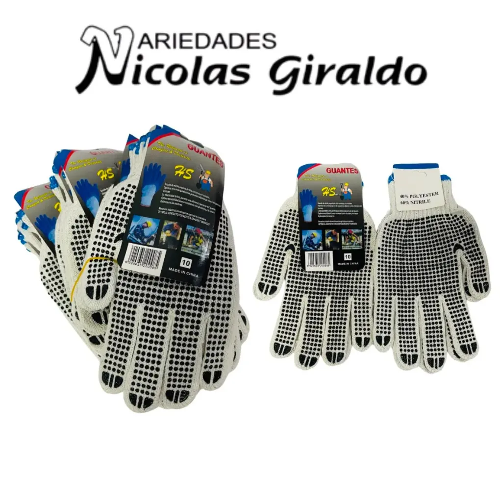 Guante blanco grueso punto "construccion" pqt x12 