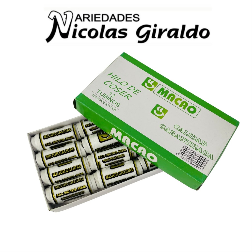 (AK2161)Hilo chino blanco caja x12  caja verde Macao