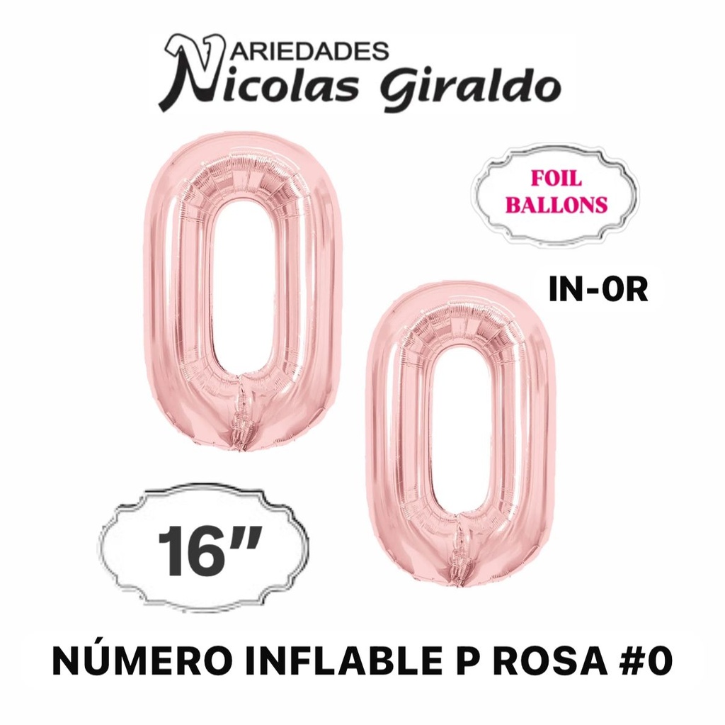Numero inflable p rosa #0 (1404P)