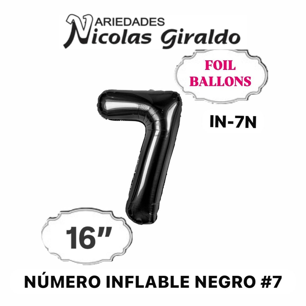 Numero inflable negro #7 (1404P)