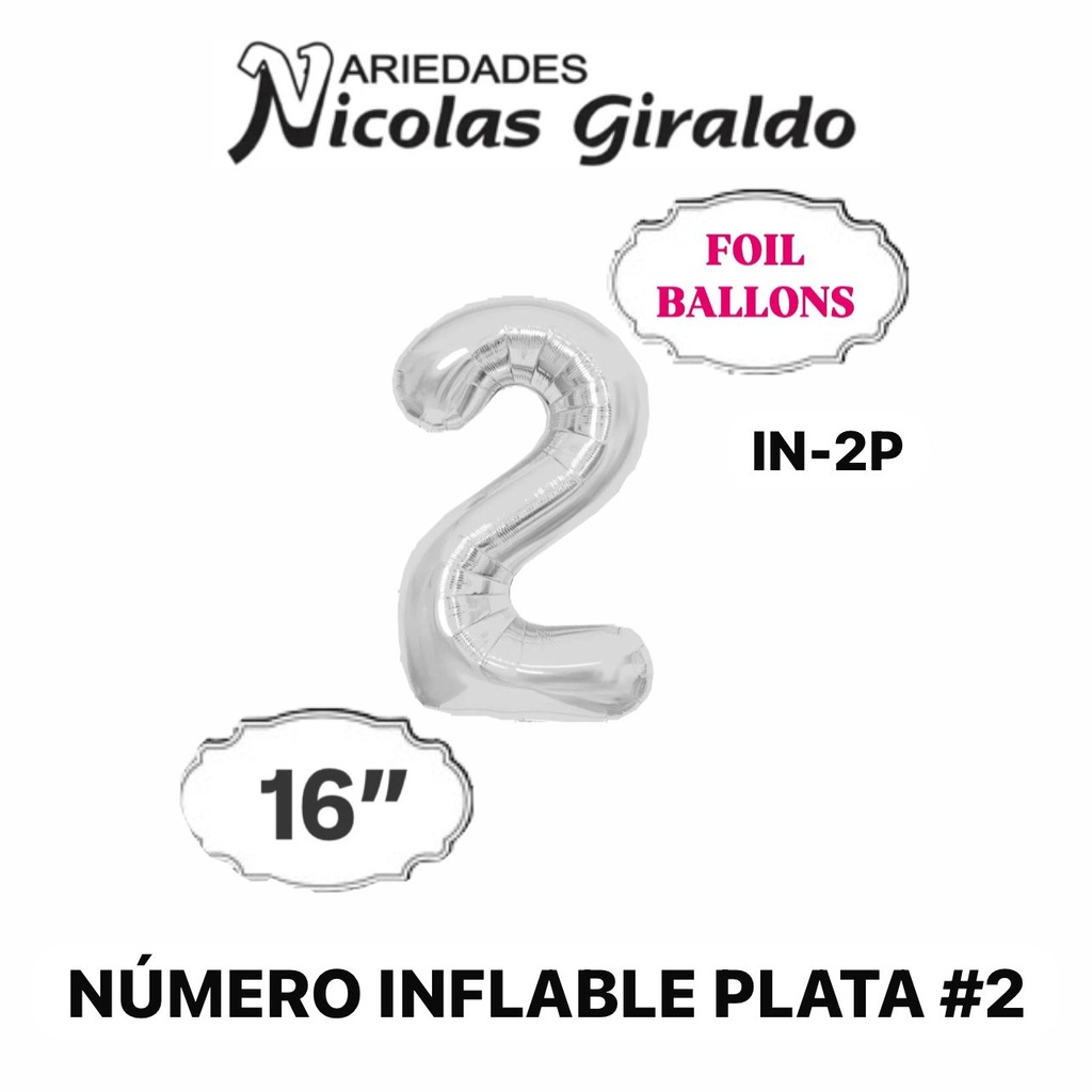 Numero inflable plata #2 (2D-1751P-2)