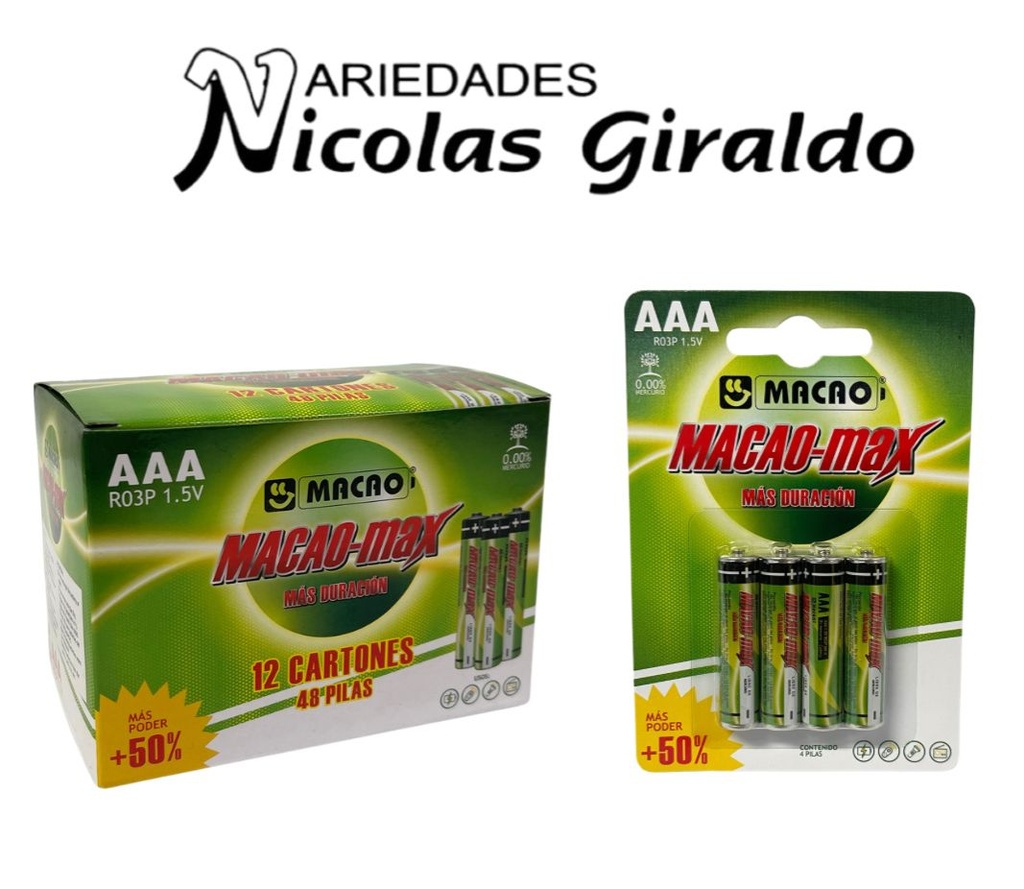 Pila macao 3A caja x12