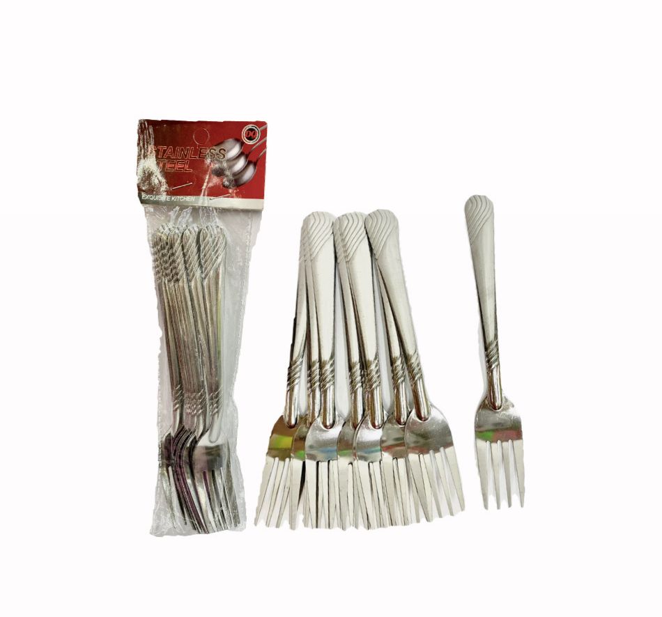 Tenedor metal sencillo x12