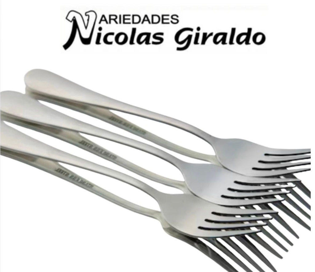 [SLT1884] @Tenedor metal sencillo x12 liso
