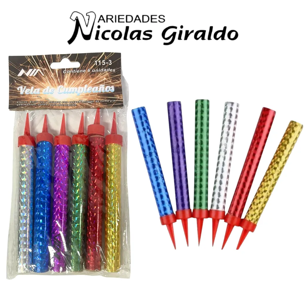 Vela volcan 12cm x6 fina 