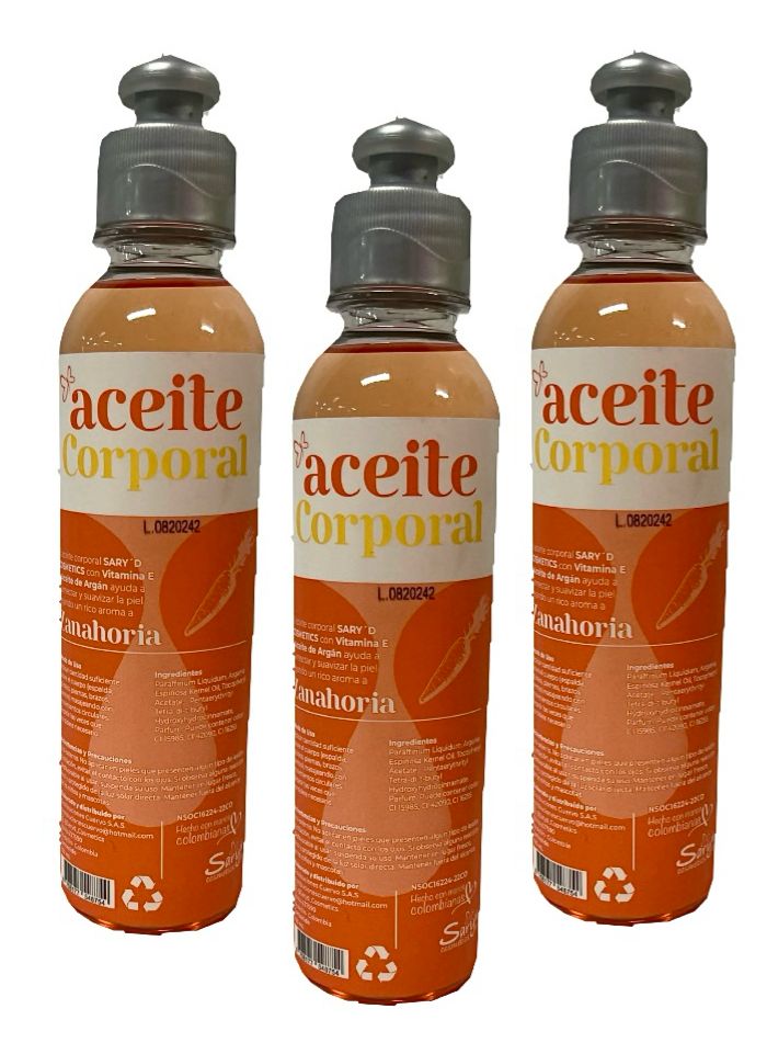 Aceite corporal saryd x250 zanahoria