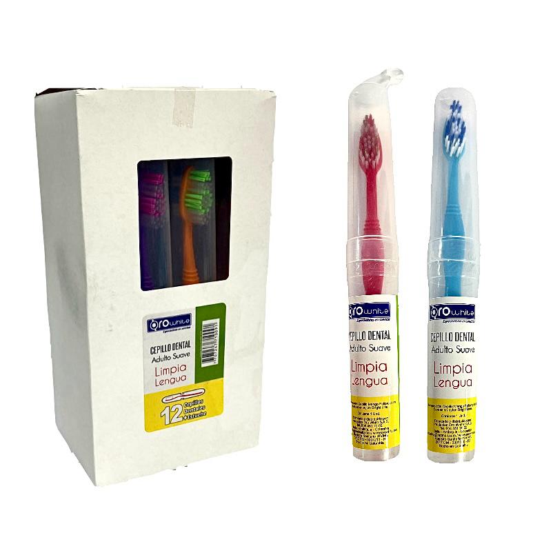 Cepillo dental oro con portacepillo caja x12 