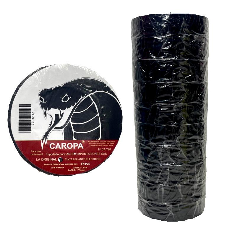 Cinta negra grande caropa rollo x10 (UND $1.850)