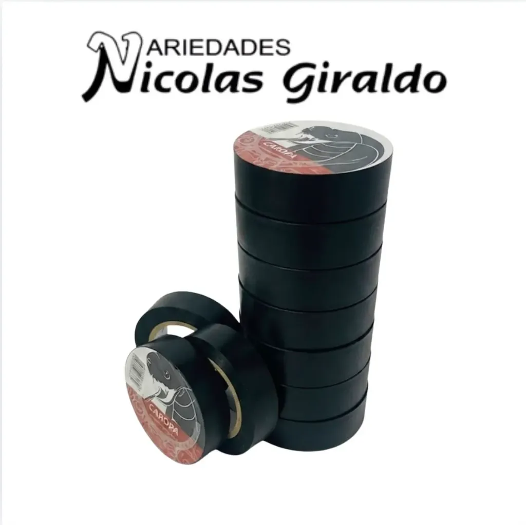 Cinta negra grande caropa rollo x10