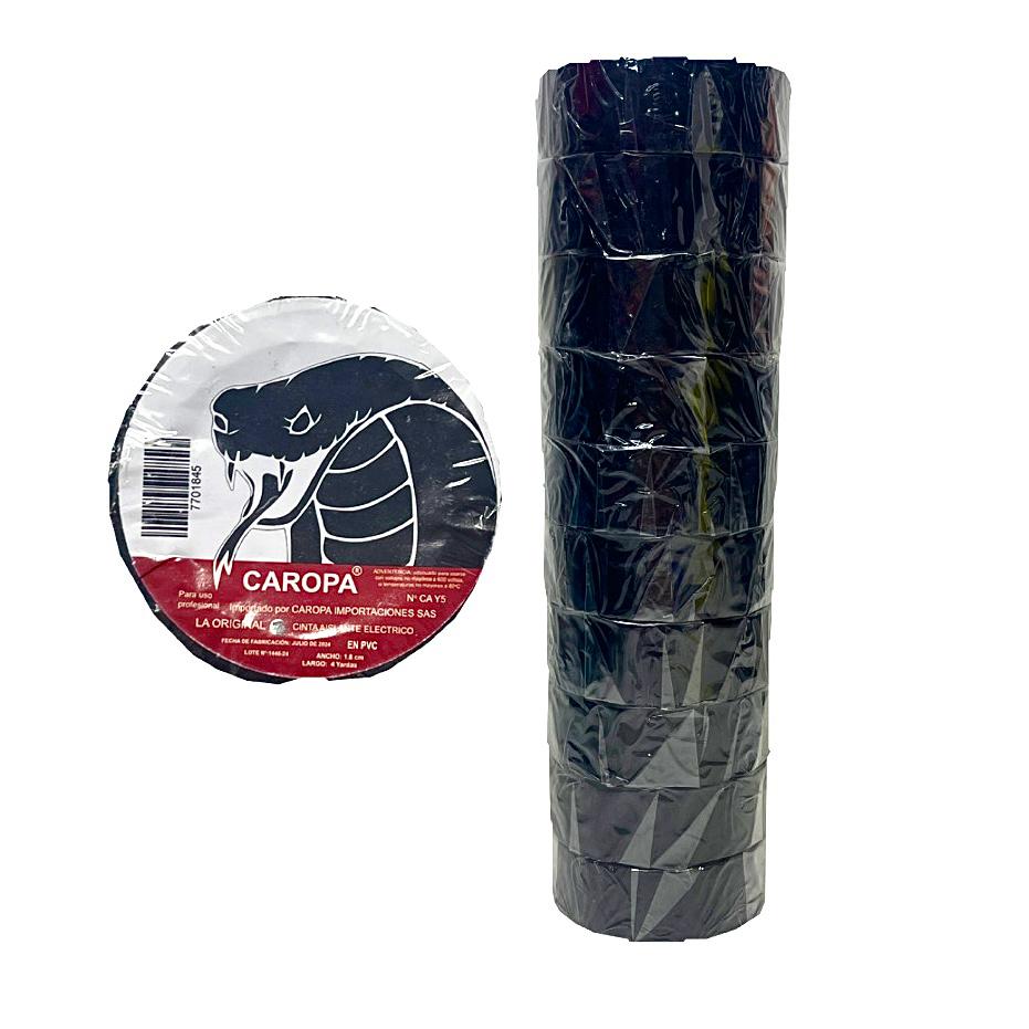 Cinta negra pequeña caropa rollo x10 (UND $550)