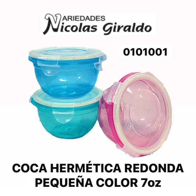 Coca hermetica redonda pequeña color 7oz