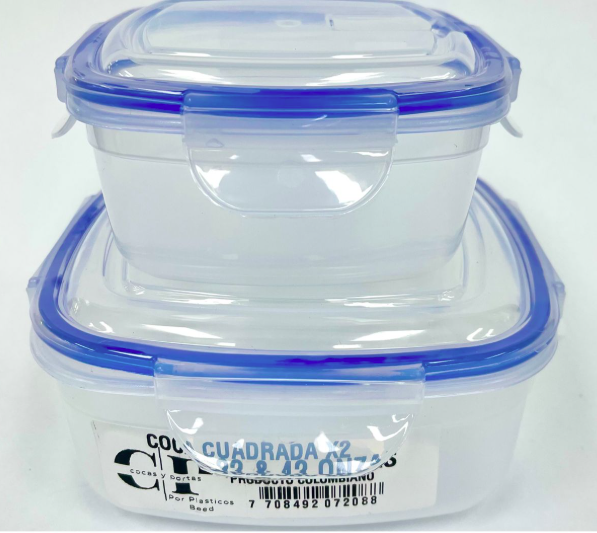 (H2202)Coca hermetica x 2 fina cuadrada beed