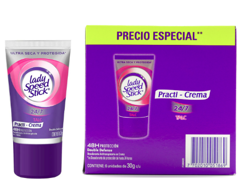 Desodorante colapsible x30g lady crema caja x6