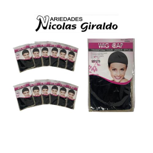 [0892-1] Gorro negro media velada paquete x12 