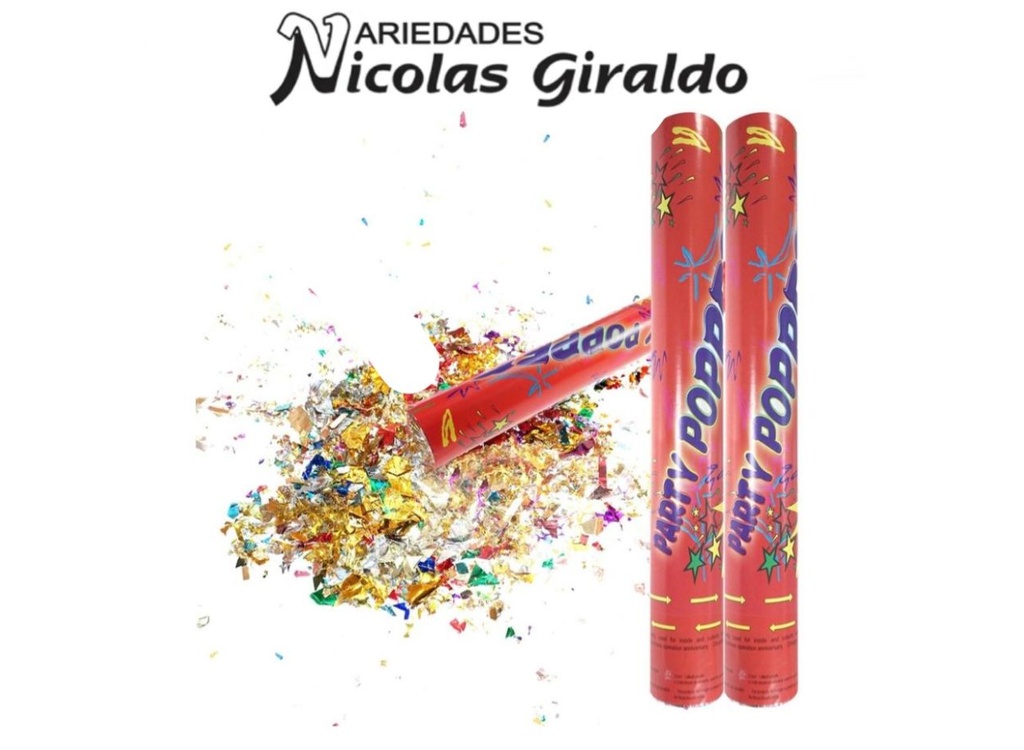 Lanza confetis x30 cm pequeño 